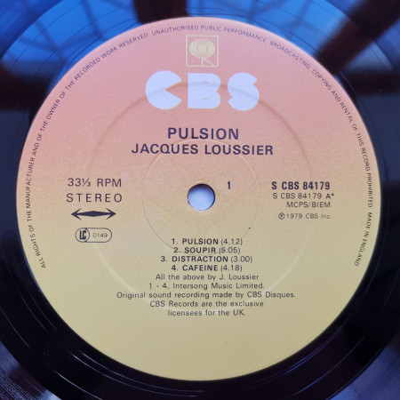 Jacques Loussier ‎– албум Pulsion - Img 3