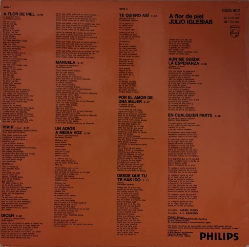 Julio Iglesias – албум A Flor De Piel - Img 2