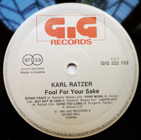 Karl Ratzer – албум A Fool For Your Sake - Img 3