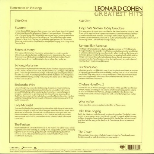 Leonard Cohen – албум Greatest Hits - Img 2