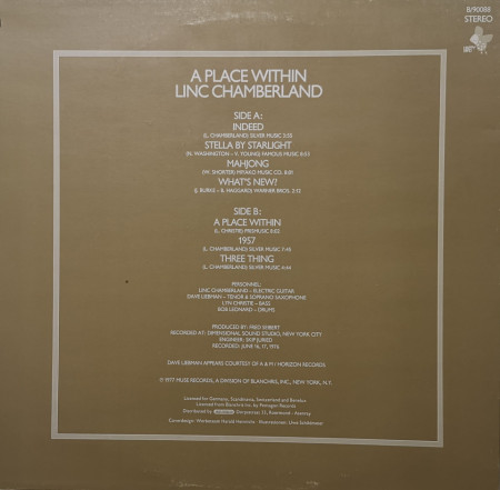Linc Chamberland – албум A Place Within - Img 2