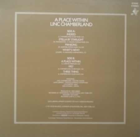 Linc Chamberland ‎– албум A Place Within - Img 3