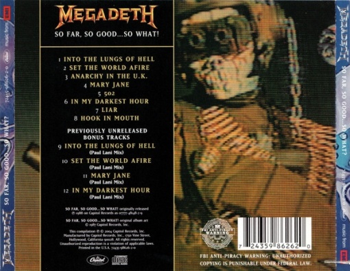 Megadeth – албум So Far, So Good... So What! (CD) - Img 2