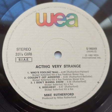 Mike Rutherford ‎– албум Acting Very Strange - Img 3