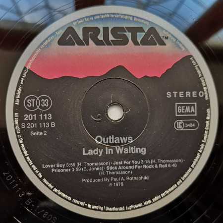 Outlaws – албум Lady In Waiting - Img 3