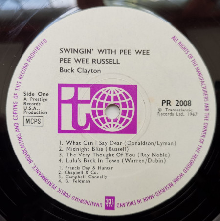 Pee Wee Russell With Buck Clayton – албум Swingin&#039; With Pee Wee - Img 2