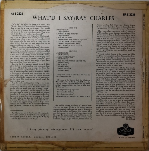 Ray Charles – албум What'd I Say - Img 3
