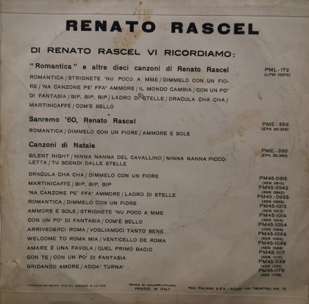 Renato Rascel – сингъл Arrivederci Roma / Vogliamoci Tanto Bene - Img 2