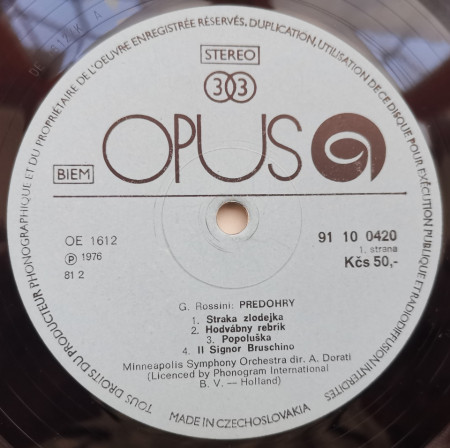 Rossini – албум Ouvertures / Predohry - Img 3