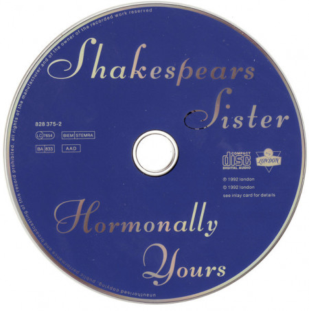 Shakespears Sister ‎– албум Hormonally Yours (CD) - Img 3