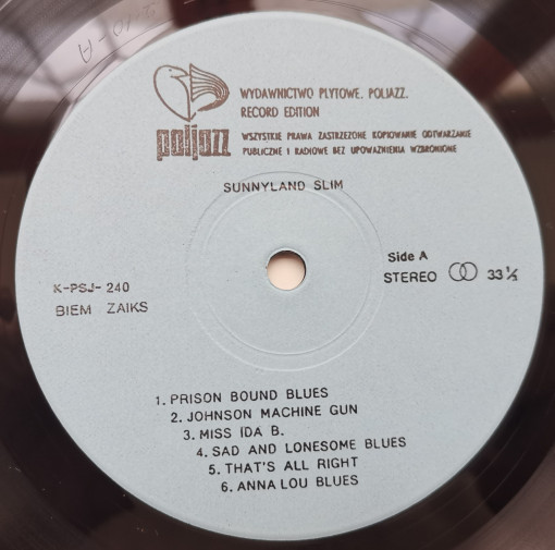 Sunnyland Slim – албум Sad And Lonesome Blues - Img 3