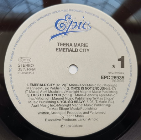Teena Marie ‎– албум Emerald City - Img 3