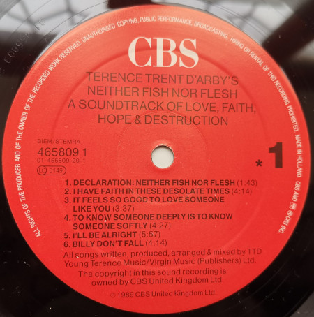 Terence Trent D&#039;Arby – албум Terence Trent D&#039;Arby&#039;s Neither Fish Nor Flesh (A Soundtrack Of Love, Faith, Hope &amp; Destruction) - Img 3