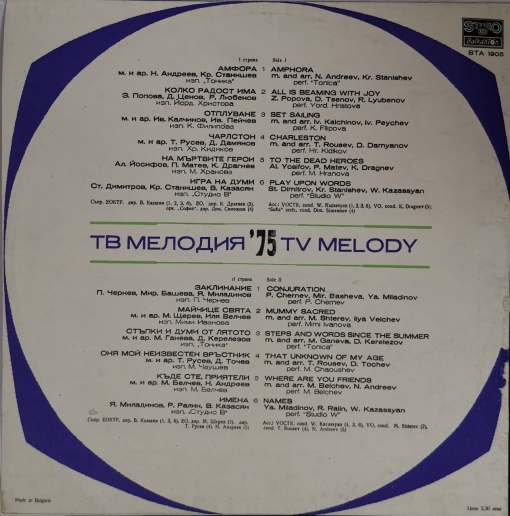 Various – албум Мелодия ‘75 - Img 2