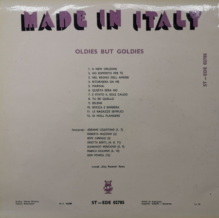 Various – албум Made In Italy (Oldies But Goldies) - Img 2