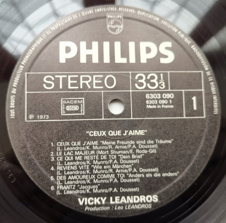 Vicky Leandros – албум Ceux Que J&#039;Aime - Img 3