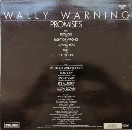 Wally Warning – албум Promises - Img 2