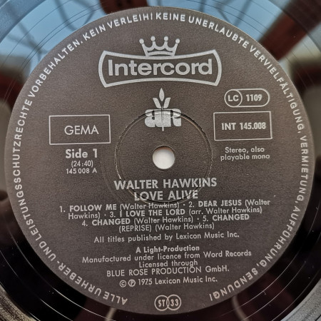 Walter Hawkins And The Love Center Choir ‎– албум Love Alive - Img 3