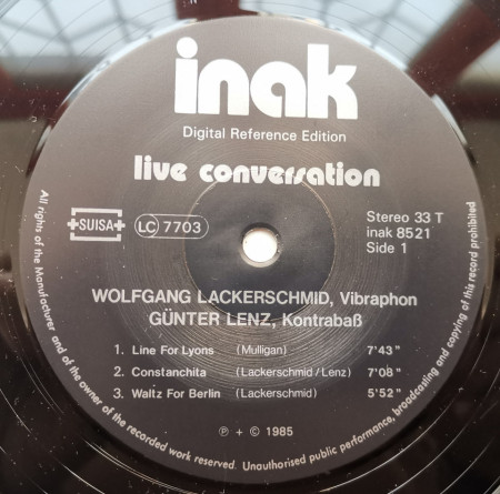 Wolfgang Lackerschmid - Günter Lenz – албум Live Conversation - Img 3