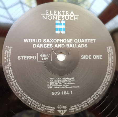 World Saxophone Quartet ‎– албум Dances And Ballads - Img 3