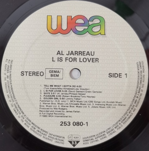 Al Jarreau – албум L Is For Lover - Img 2