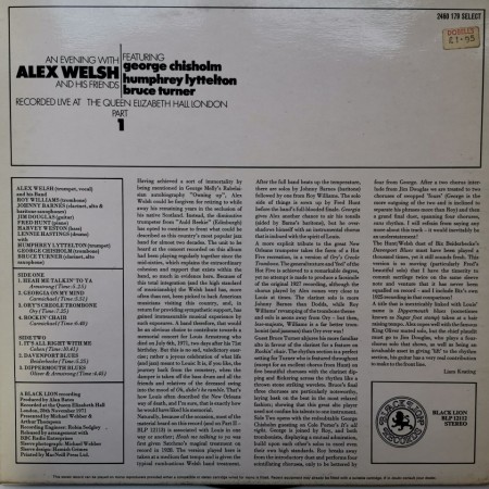 Alex Welsh Featuring George Chisholm, Humphrey Lyttelton, Bruce Turner ‎– албум An Evening With Alex Welsh And His Friends (Part 1) - Img 3