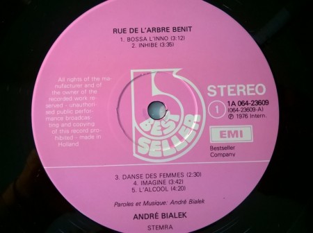 André Bialek ‎– албум Rue De L'arbre Bénit - Img 2