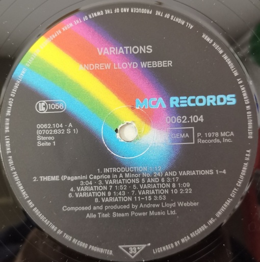 Andrew Lloyd Webber – албум Variations - Img 3