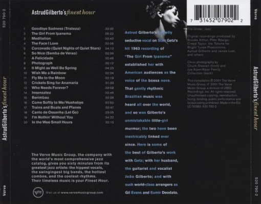Astrud Gilberto – албум Astrud Gilberto&#039;s Finest Hour (CD) - Img 2