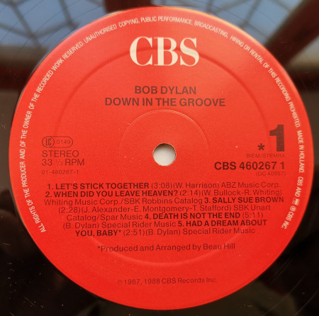 Bob Dylan – албум Down In The Groove - Img 3