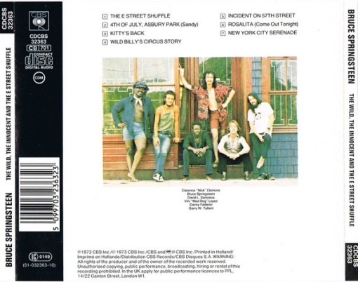 Bruce Springsteen – албум The Wild, The Innocent &amp; The E Street Shuffle (CD) - Img 2