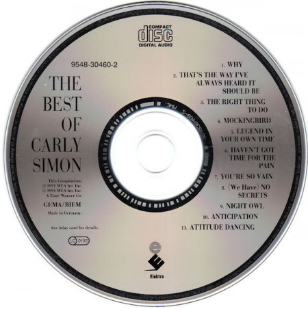 Carly Simon ‎– албум The Best Of Carly Simon (Volume One) (CD) - Img 3