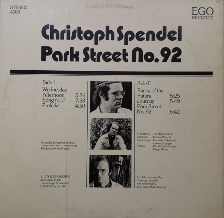 Christoph Spendel – албум Park Street No. 92 - Img 2