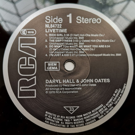 Daryl Hall &amp; John Oates – албум Livetime - Img 3