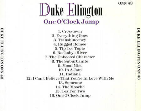Duke Ellington ‎– албум One O'Clock Jump (CD) - Img 2