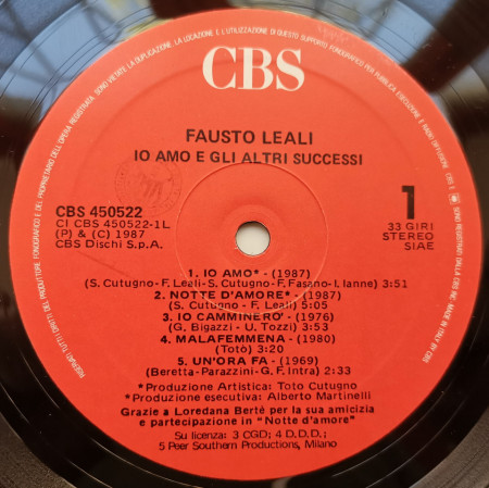 Fausto Leali – албум Io Amo E Gli Altri Successi - Img 3