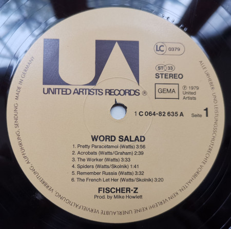 Fischer-Z – албум Word Salad - Img 2