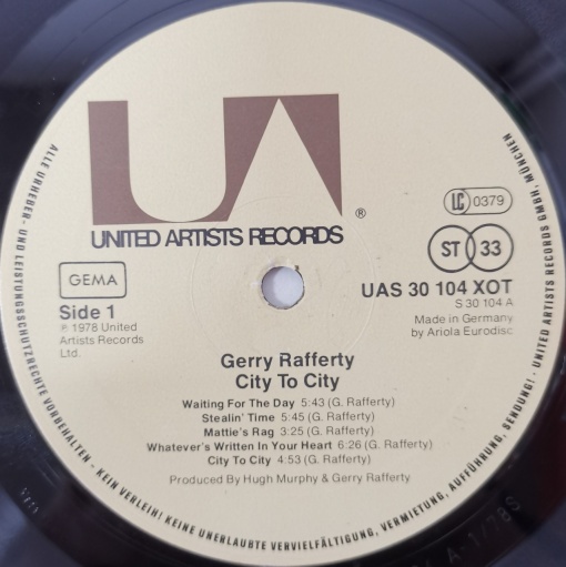 Gerry Rafferty – албум City To City - Img 3