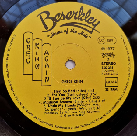 Greg Kihn – албум Greg Kihn Again - Img 3
