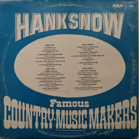 Hank Snow ‎– албум Famous Country Music Makers Vol. II - Img 2