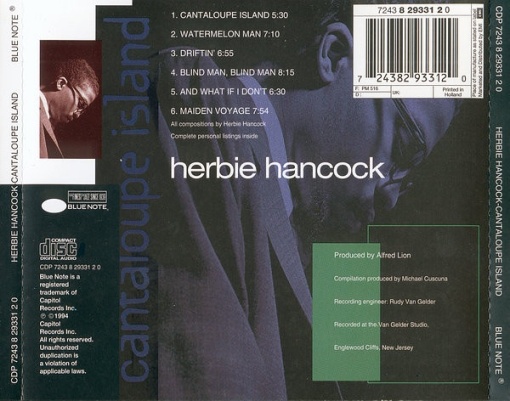 Herbie Hancock – албум Cantaloupe Island (CD) - Img 2