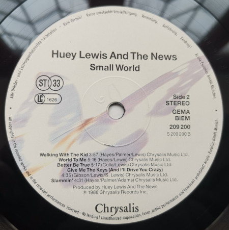 Huey Lewis &amp; The News – албум Small World - Img 3
