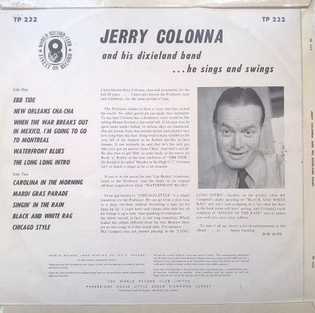 Jerry Colonna And His Dixieland Band ‎– албум He Swings And He Sings - Img 2