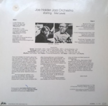 Joe Haider Jazz Orchestra starring Mel Lewis ‎– албум Keep Hot - Img 3