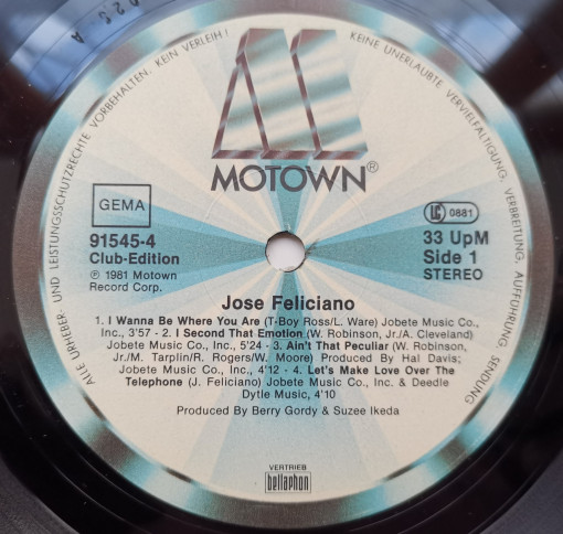 Jose Feliciano –албум Jose Feliciano - Img 3