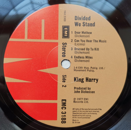 King Harry – албум Divided We Stand - Img 3