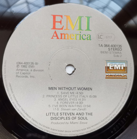 Little Steven And The Disciples Of Soul ‎– албум Men Without Women - Img 3