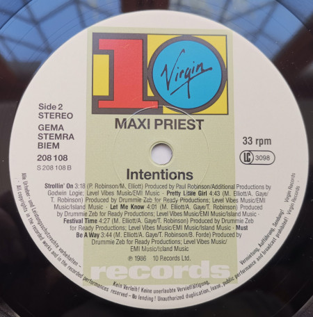 Maxi Priest – албум Intentions - Img 3