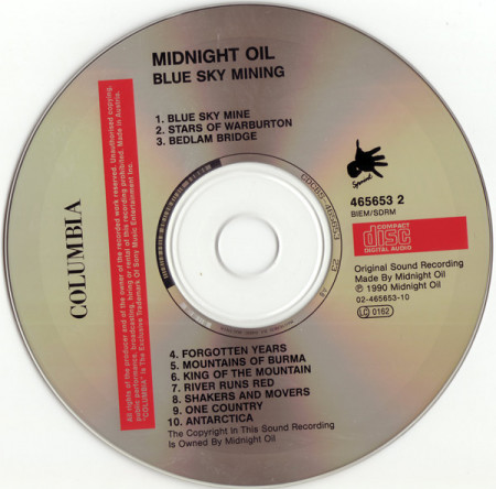 Midnight Oil – албум Blue Sky Mining (CD) - Img 3