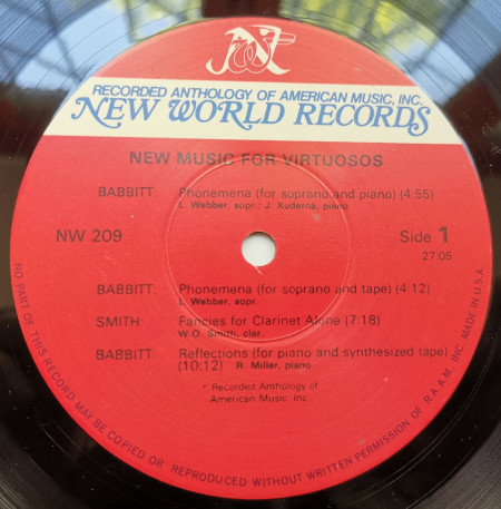Milton Babbitt / Leslie Bassett / William O. Smith / Charles Wuorinen – албум New Music For Virtuosos - Img 3